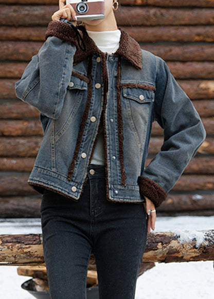 Luvik | Beige Nappi Patchwork Pehmeä Fleece Talvitakit