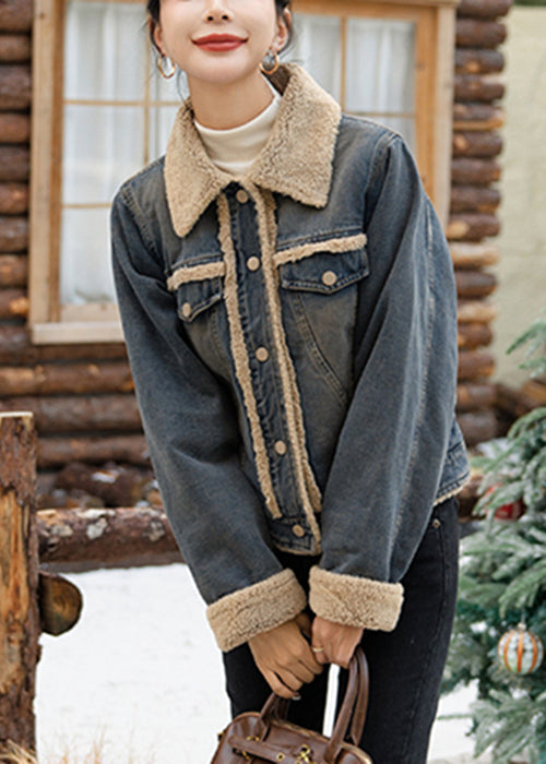 Luvik | Beige Nappi Patchwork Myk Fleece Vinterjakker