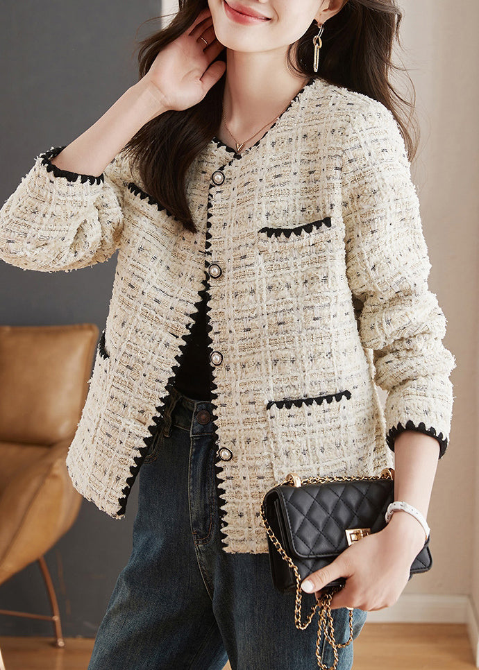 Luvik | Beige O Krage Knapper Lommer Bomull Jakker