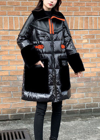 Luvik | Musta Peter Pan Kaulus Patchwork Hanhet Peitot Takit Talvi