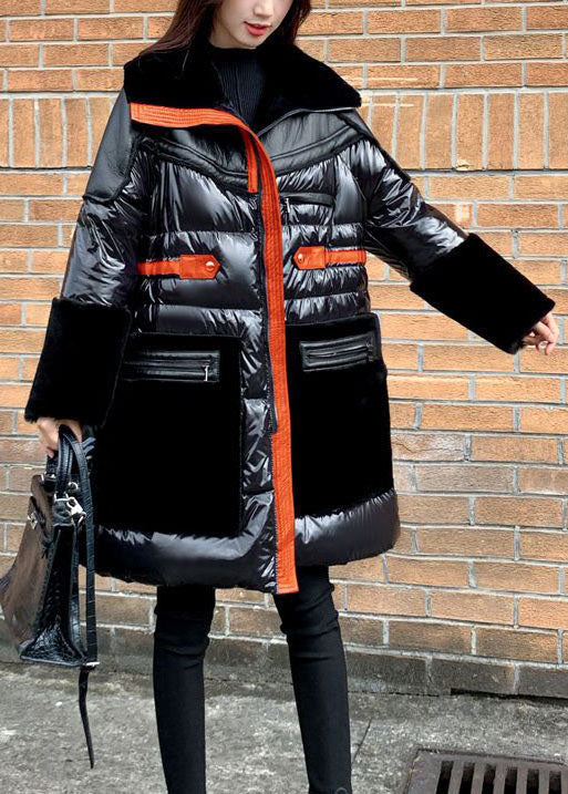 Luvik | Musta Peter Pan Kaulus Patchwork Hanhet Peitot Takit Talvi