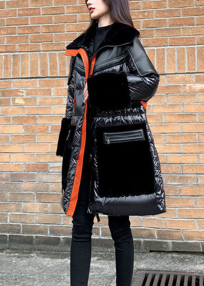 Luvik | Musta Peter Pan Kaulus Patchwork Hanhet Peitot Takit Talvi