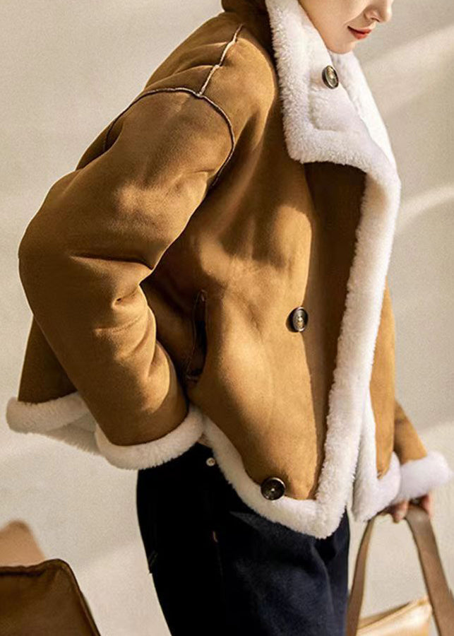 Luvik | Camel Peter Pan Kaulakoru Käännettävä Villa Takit Talvi