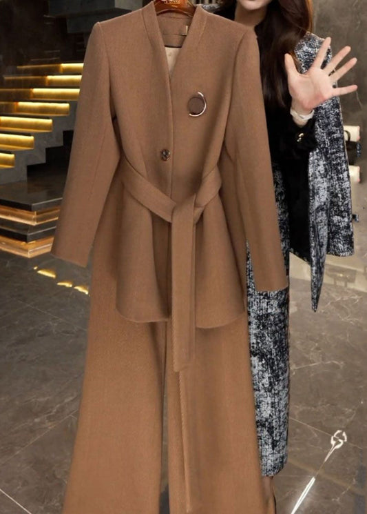 Luvik | Kinuski vyö Koko Takit ja leveälahkeiset housut Kaksiosainen asu Talvi