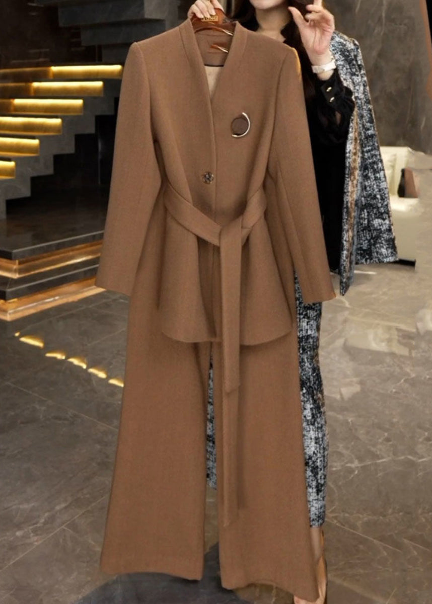 Luvik | Kinuski vyö Koko Takit ja leveälahkeiset housut Kaksiosainen asu Talvi