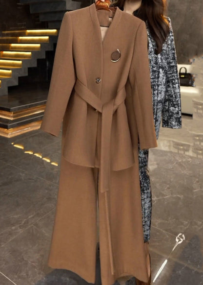 Luvik | Kinuski vyö Koko Takit ja leveälahkeiset housut Kaksiosainen asu Talvi