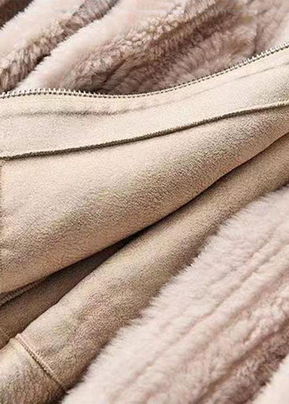 Luvik | Rosa Korkeakauluksinen vetoketju patchwork tekoturkki takit