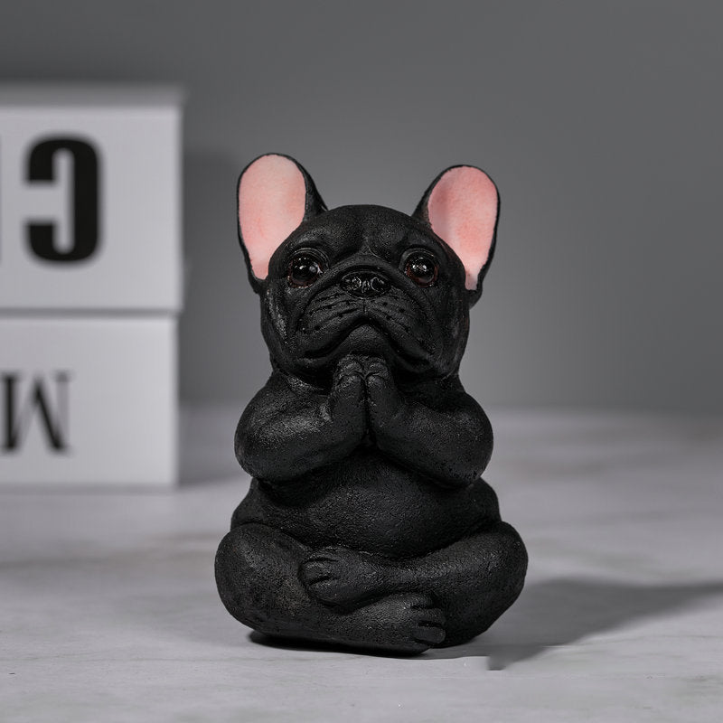 Yoga Fransk Bulldog Ornament Dekorasjon | Luvikno
