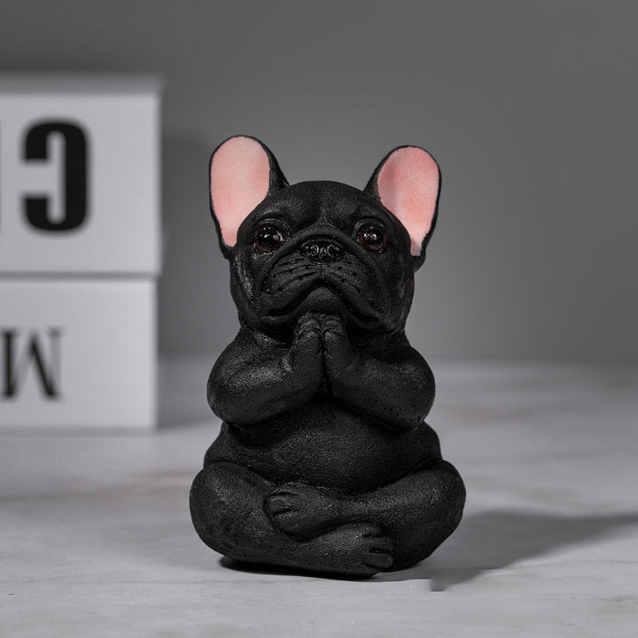 Yoga Fransk Bulldog Ornament Dekorasjon | Luvikno