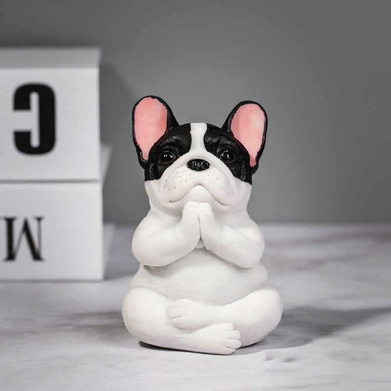 Yoga Fransk Bulldog Ornament Dekorasjon | Luvikno