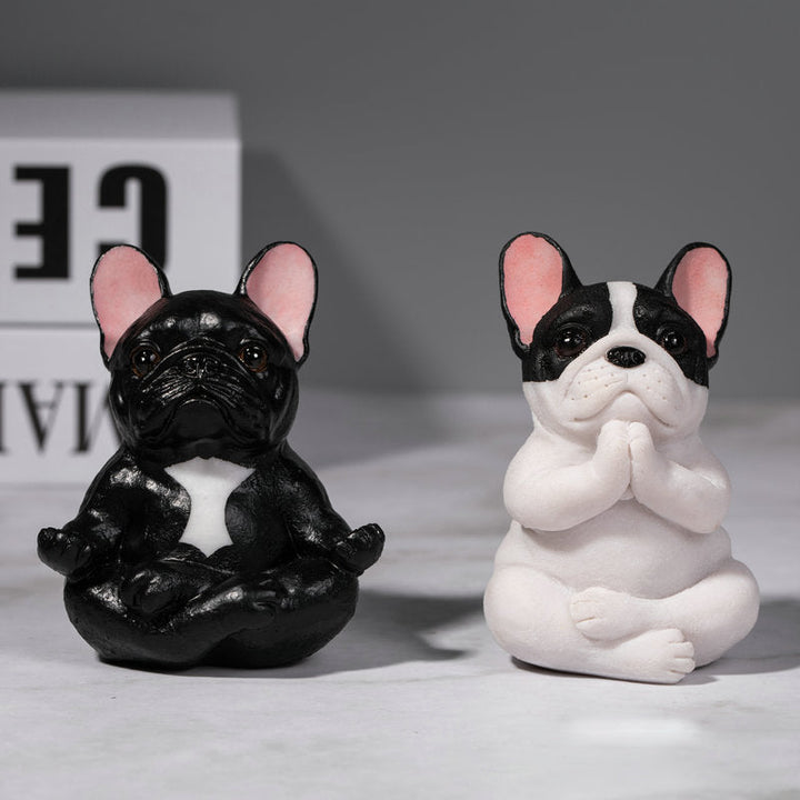 Yoga Fransk Bulldog Ornament Dekorasjon | Luvikno