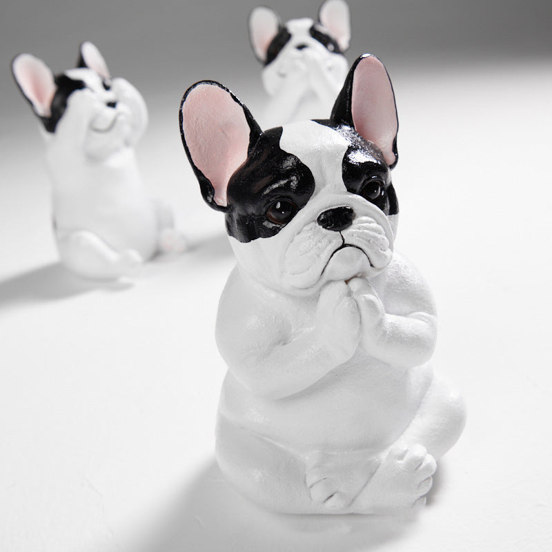 Yoga Fransk Bulldog Ornament Dekorasjon | Luvikno