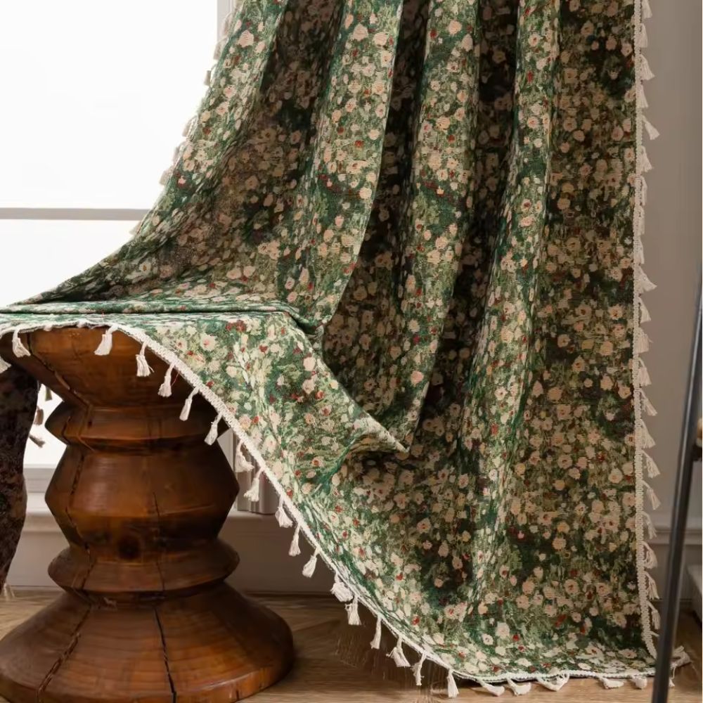 Luvikno | Fransk vintage blomsterprint teppe gardin