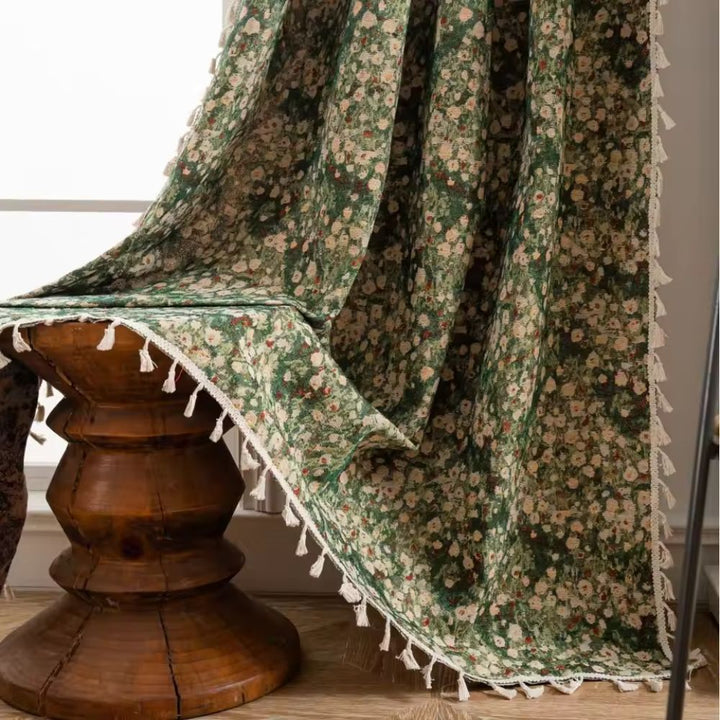 Luvikno | Fransk vintage blomsterprint teppe gardin