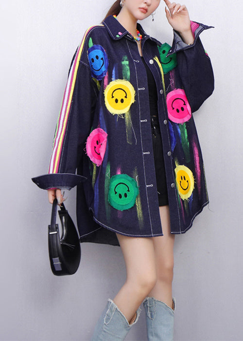 Luvik | Siniraitapuku denim hymyilevillä täytetyillä smileyillä