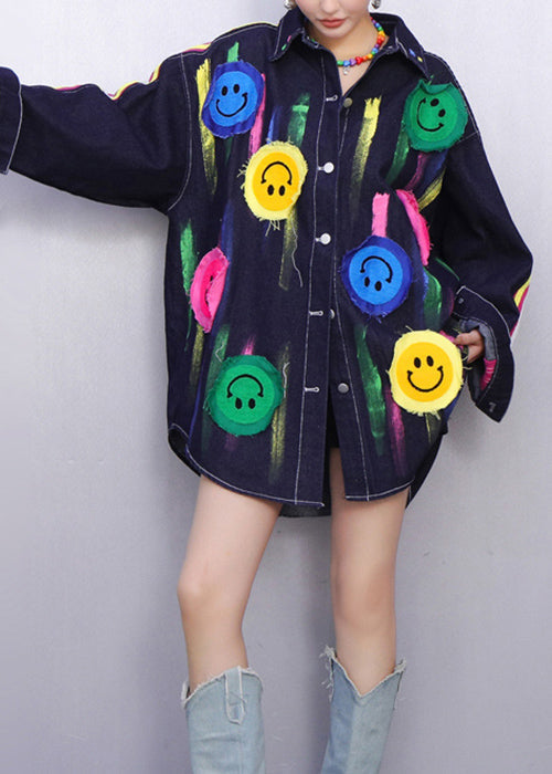 Luvik | Siniraitapuku denim hymyilevillä täytetyillä smileyillä