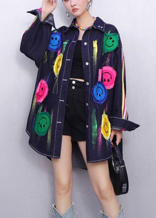 Luvik | Siniraitapuku denim hymyilevillä täytetyillä smileyillä