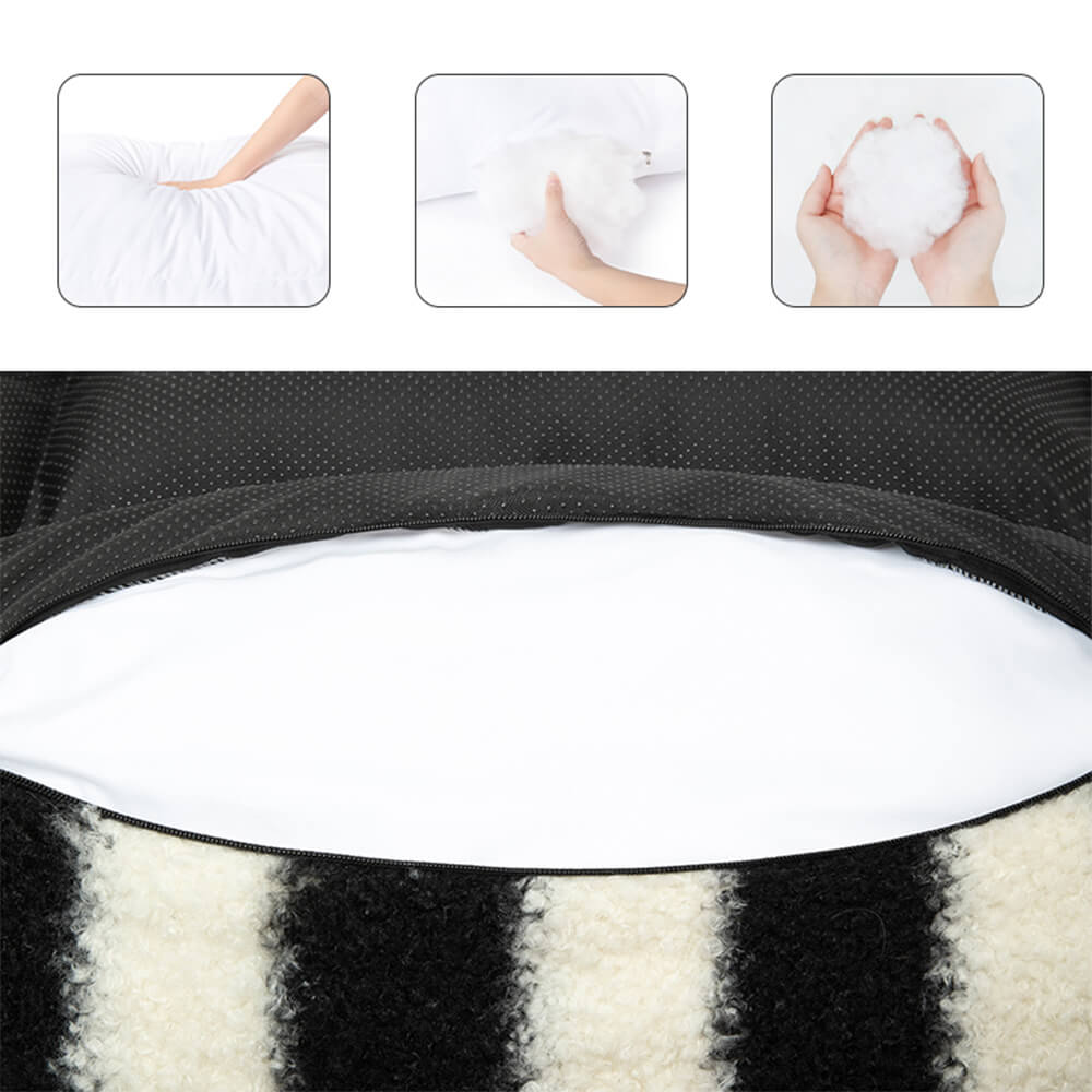Moderne Faux Lambswool Kattesofa med Brede Armlener og Avtakbar Pute | Luvikno