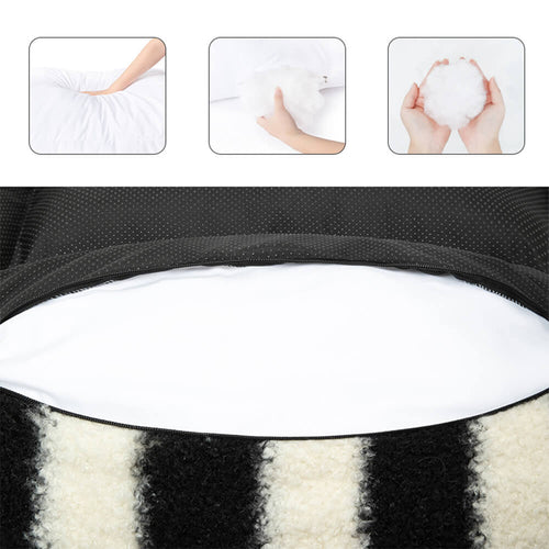 Moderne Faux Lambswool Kattesofa med Brede Armlener og Avtakbar Pute | Luvikno