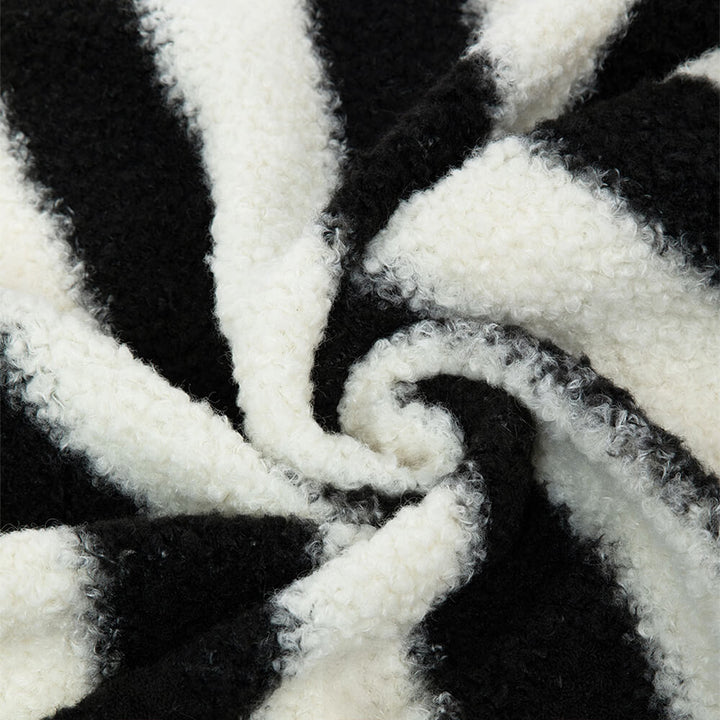 Moderne Faux Lambswool Kattesofa med Brede Armlener og Avtakbar Pute | Luvikno
