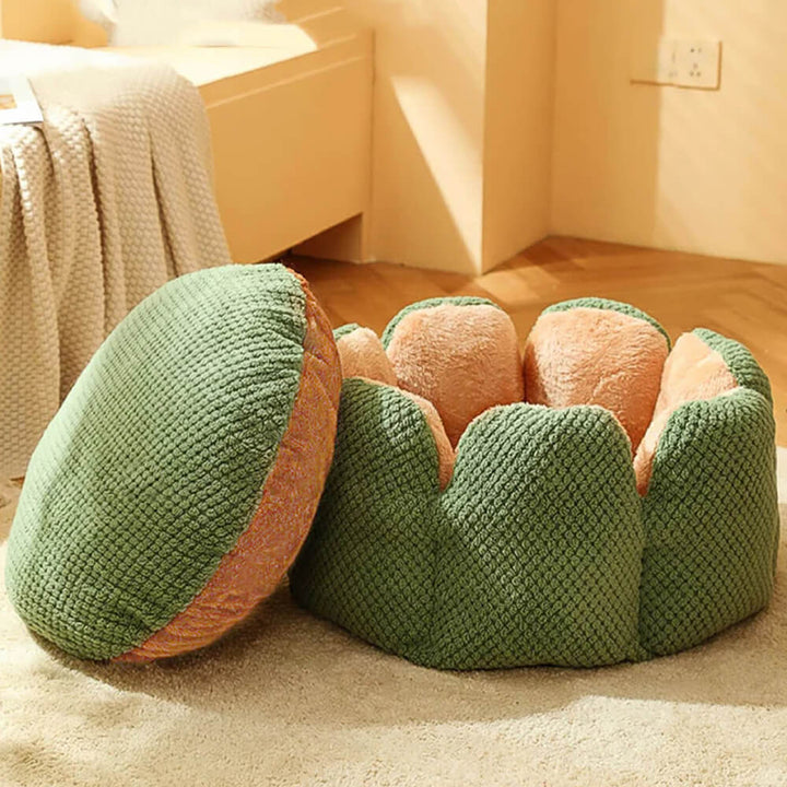 Cactus Form Komfortabel Katteseng Myk Korall Fløyelsdesign | Luvikno