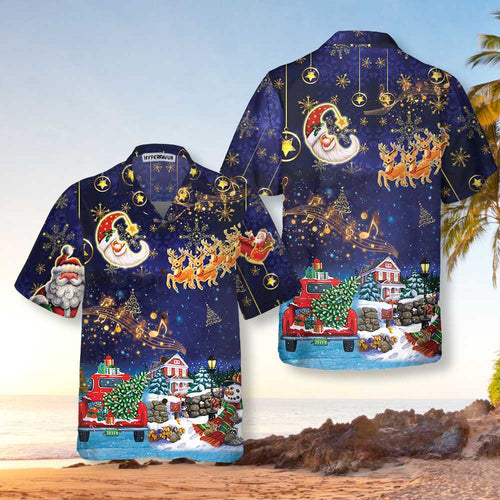 Luvik | Hawaiian morsom juleskjorte, Julenissen med reinsdyr, morsom juleskjorte, den beste gaven til jul