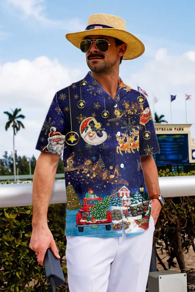 Luvik | Hawaiin hauska joulupaita, Joulupukki poroineen, hauska joulupaita, paras lahja jouluun