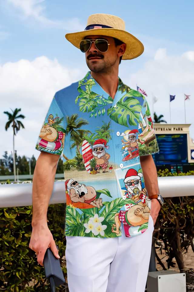 Luvik | Morsom julenisse med Aloha-tekst, julenissens Hawaii-skjorte, best gave til jul