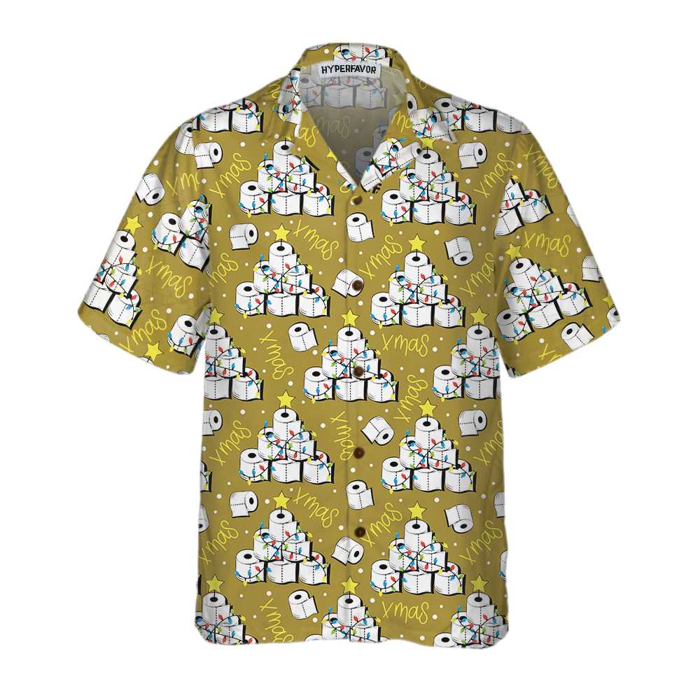 Luvik | Hauska joulukuusihenkinen Hawaii-paita vessapaperista, Hauska joulukuusipaita, Siisti lahja jouluun