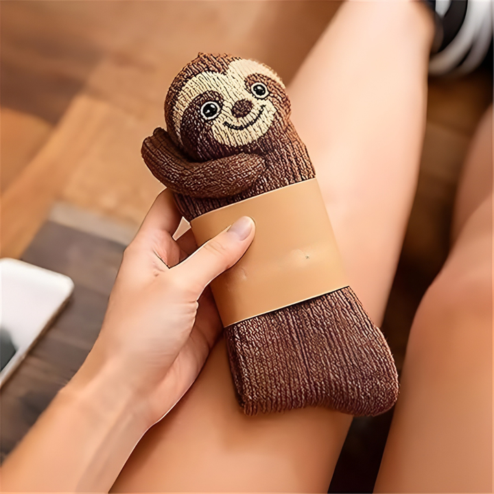 Luvikno | Fuzzy Animal Plush Sokker Damer Herrer Koselig Non Slip Varm Vinter