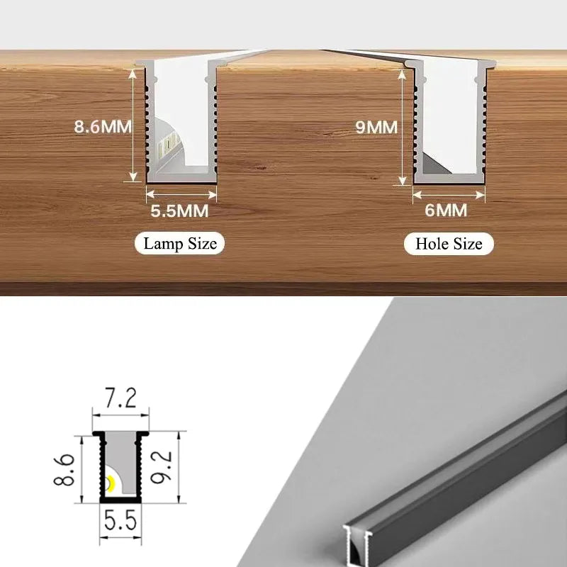 Luvikno | LED Lyslist Under Skap | Ultra Tynn | DC12V, 10W/m | Klippbar & Fargetemperatur Valg