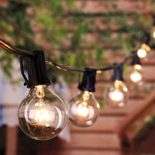 25FT Globe String Lights with Bulbs for Indoor/Outdoor Vanntett Koble Sammen Henge Lys til Bakgård Veranda Balkong Fest Dekor | Luvikno