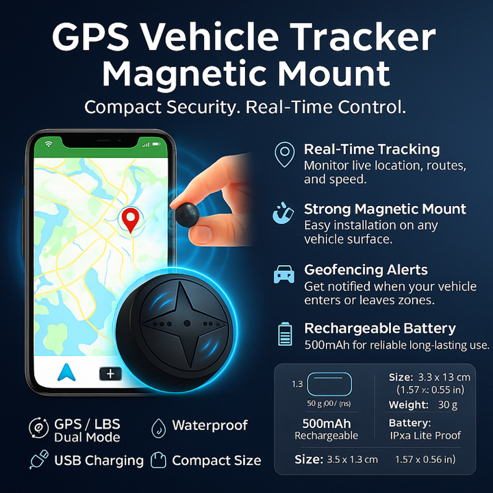 GPS Kjøretøy Tracker Magnetisk Festesystem Luvikno