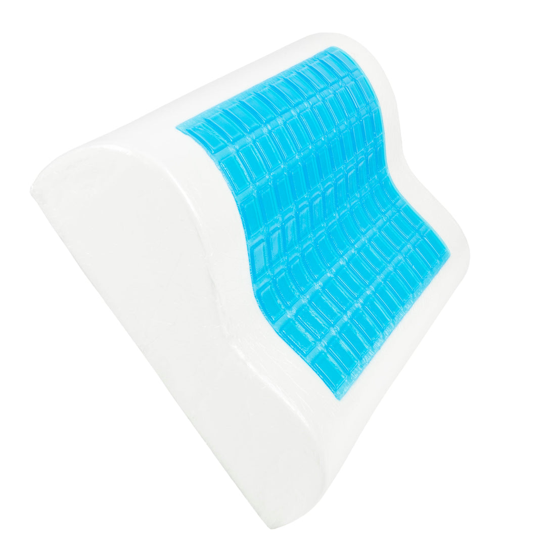 SNAPNAP Gel skumpute med hodeutsparing + avkjølende gelputer, 50 x 30 cm, høyde 10 cm, ergonomisk og hypoallergenisk | Luvikno