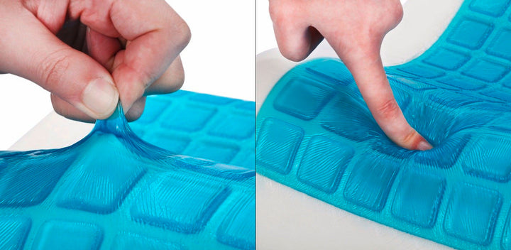 SNAPNAP Gel skumpute med hodeutsparing + avkjølende gelputer, 50 x 30 cm, høyde 10 cm, ergonomisk og hypoallergenisk | Luvikno