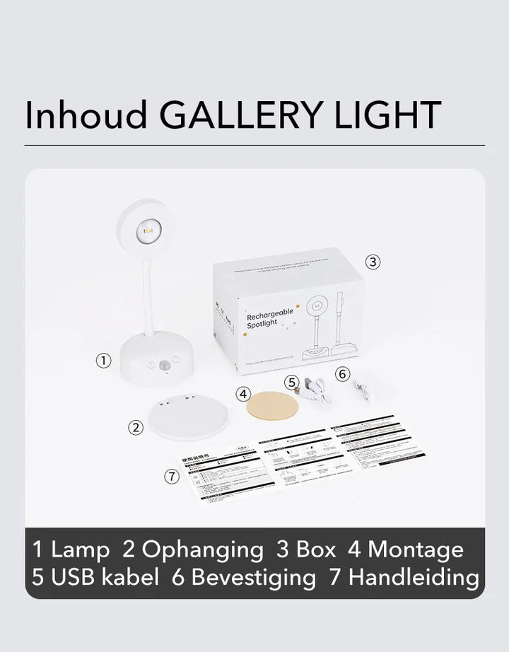 Luvikno | Gallery Light - Stilig trådløs oppladbar vegglampe