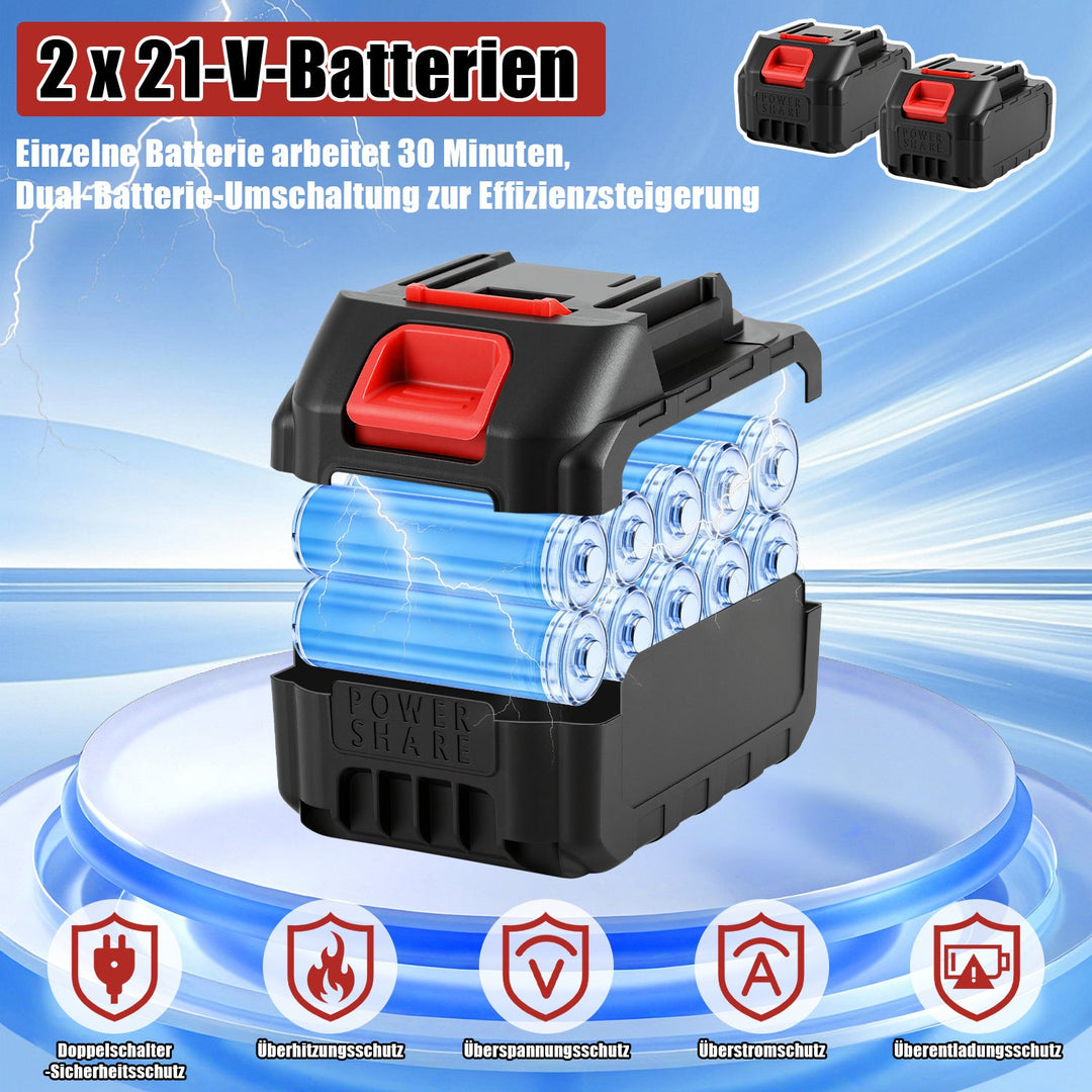 400W Batteri Hagefræser med 2 Batterier Bærbar | Luvikno
