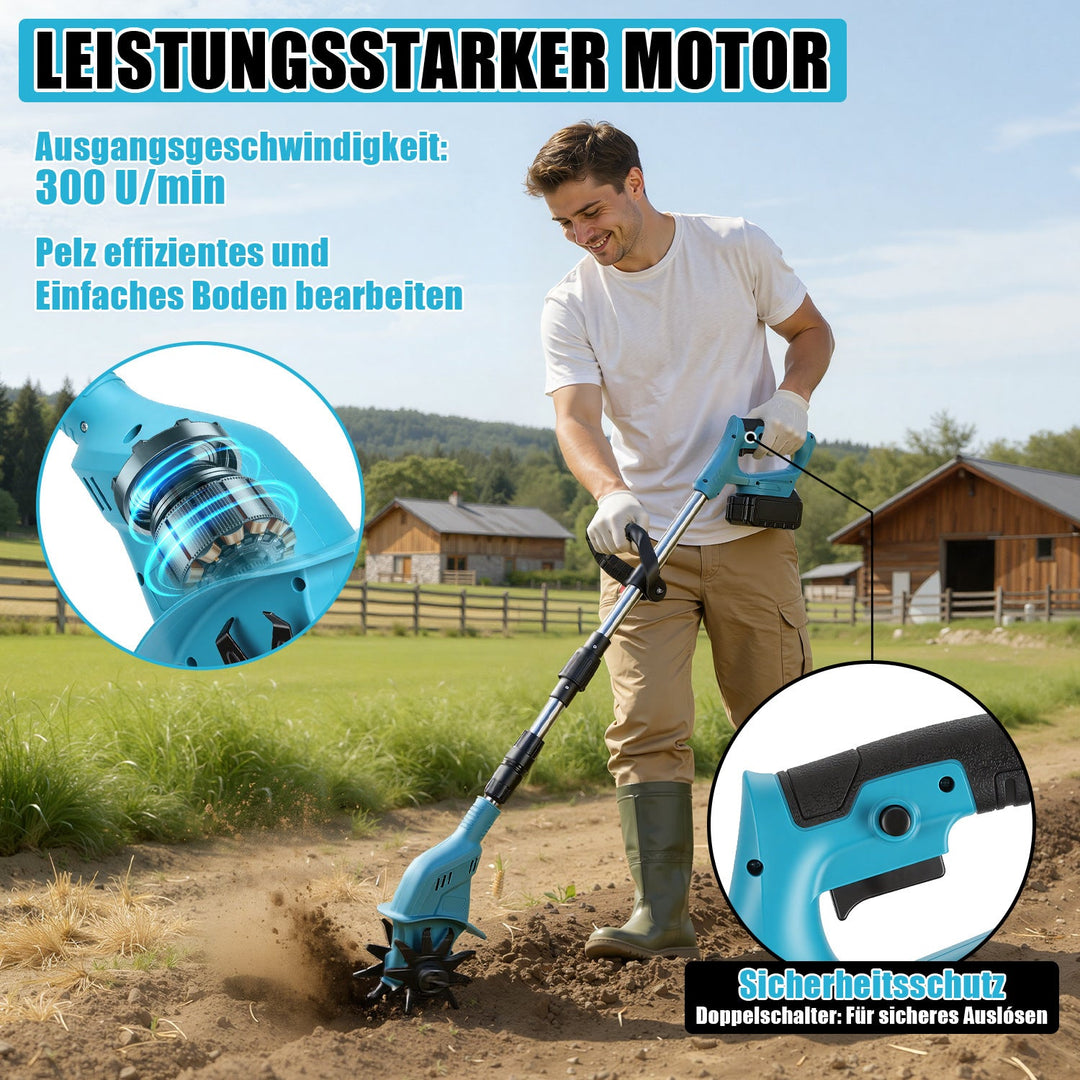 550W Batteri Hage Kultivator med 2 Batterier Bærbar | Luvikno