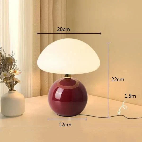 Luvikno | Krem Sopp Lampe - Fransk Vintage Lampe