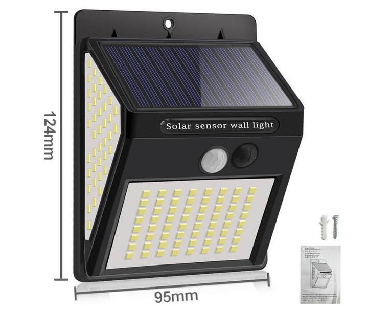 Sterk solarlampe med bevegelsessensor - Sterkt lys uten kabler | Luvikno