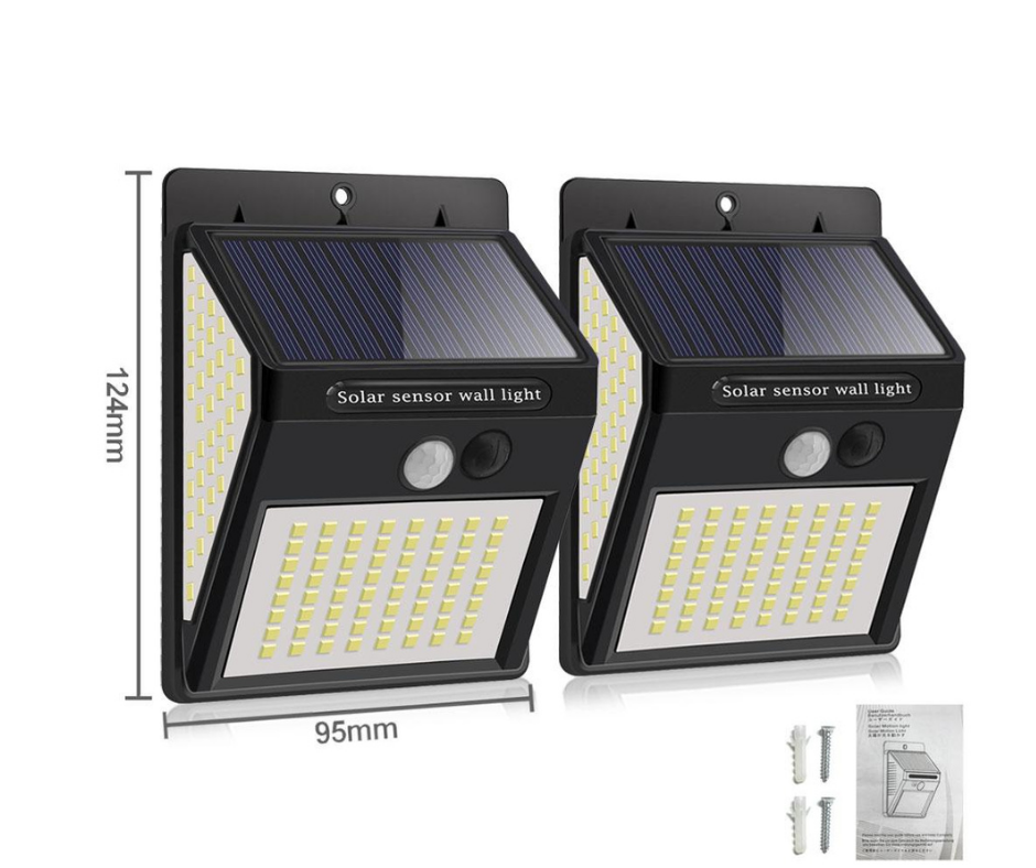 Sterk solarlampe med bevegelsessensor - Sterkt lys uten kabler | Luvikno