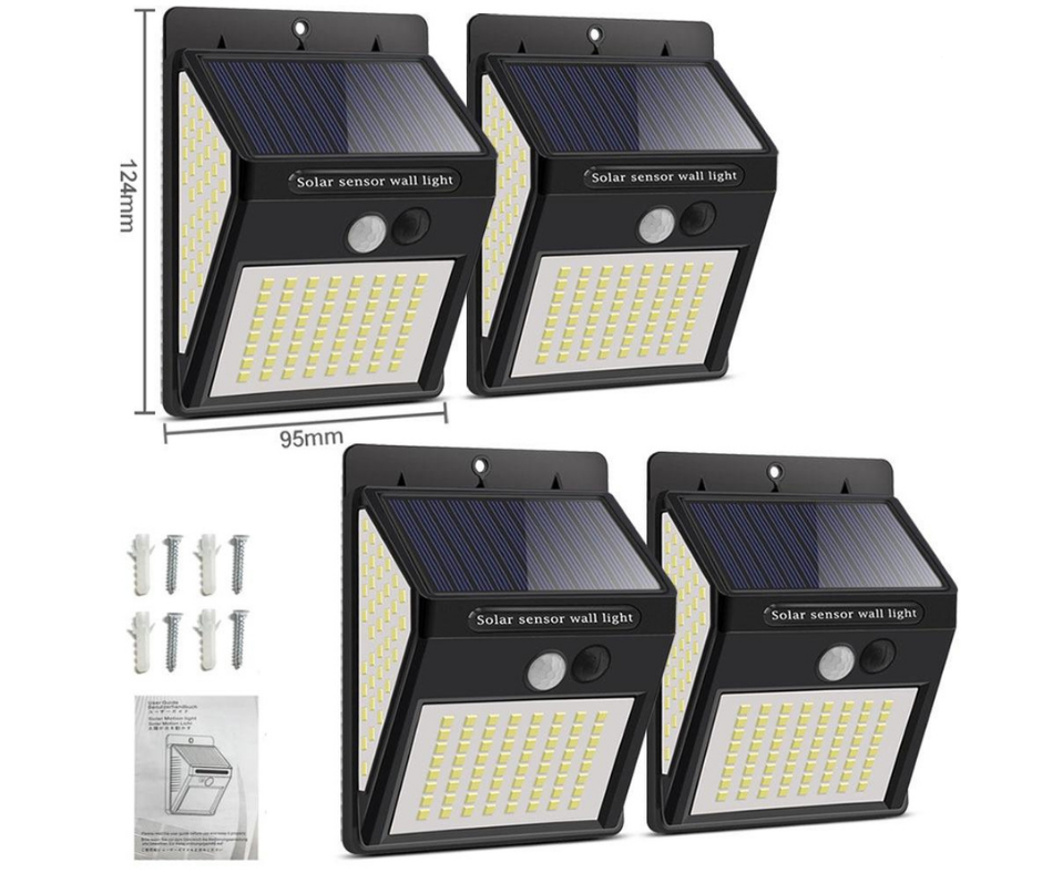 Sterk solarlampe med bevegelsessensor - Sterkt lys uten kabler | Luvikno