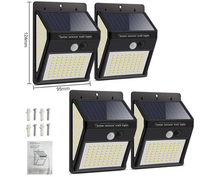 Sterk solarlampe med bevegelsessensor - Sterkt lys uten kabler | Luvikno