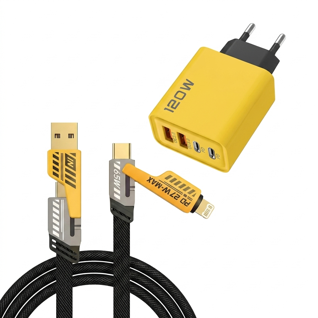 120W USB hurtiglader med 4 porter | Luvikno