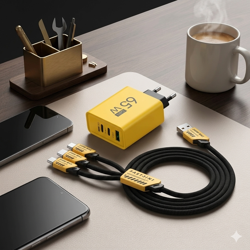 120W USB hurtiglader med 4 porter | Luvikno