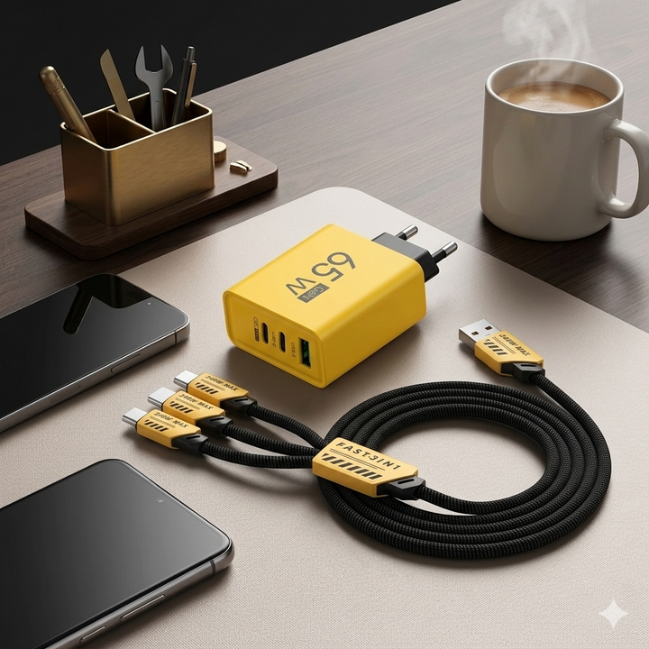 120W USB hurtiglader med 4 porter | Luvikno