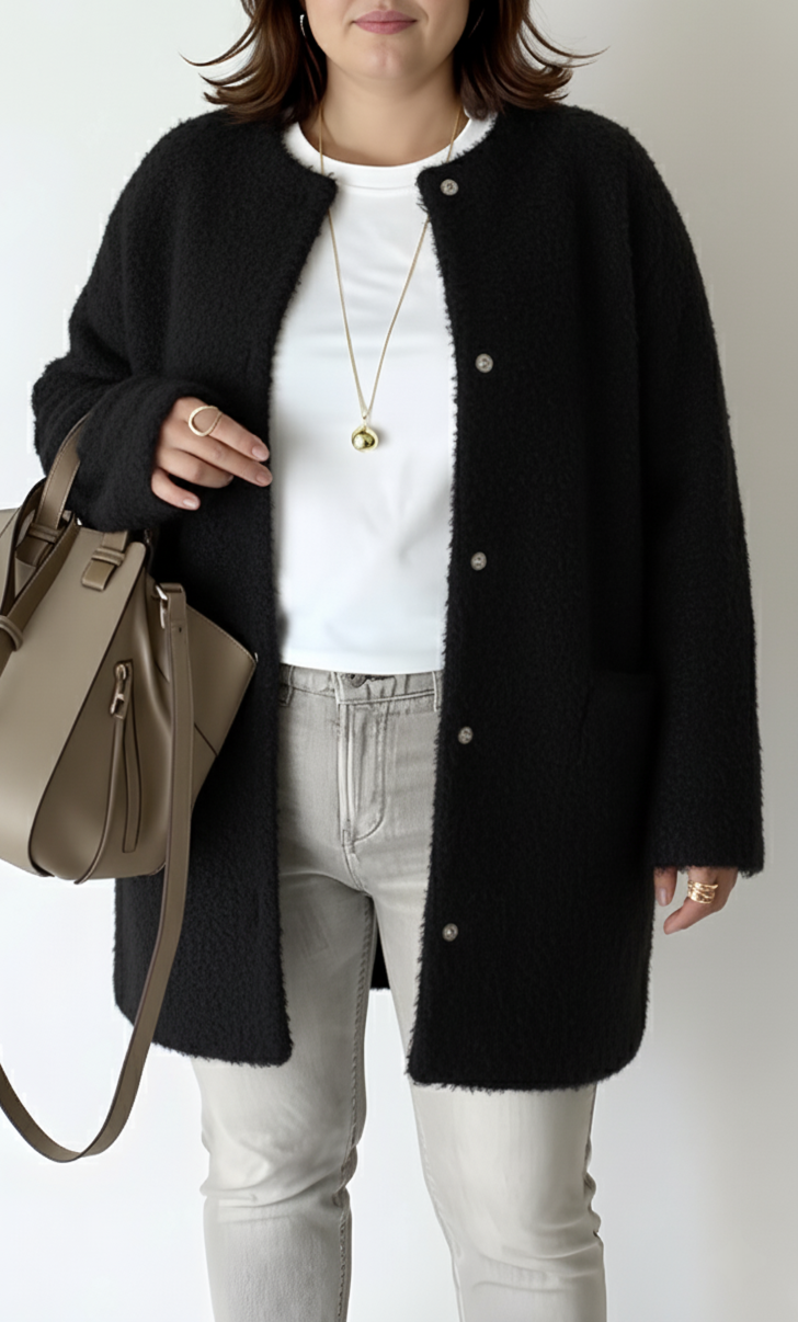 Kvinnenes Strikkekardigan Elegant & Enkel Snitt | Store Størrelser