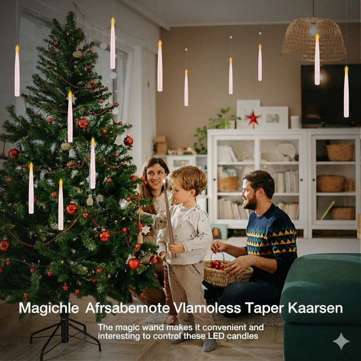 Luvikno | LumiGlow LED Lysestake Sett | Flammefrie hengende lys med fjernkontroll for atmosfærisk dekorasjon