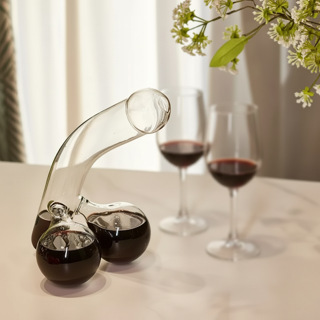 Luvikno | Unik Glasskaraffel (650 ml) – Moteinspirert Dekanter for Drikkevarer