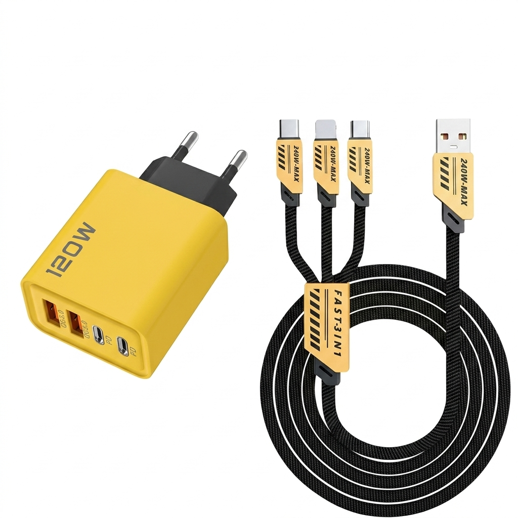 120W USB hurtiglader med 4 porter | Luvikno